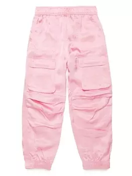 Diesel Kids брюки карго с вышитой овальной буквой D, розовый