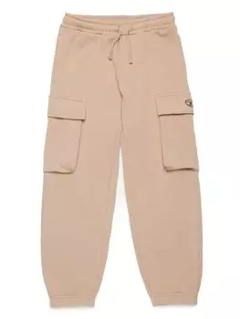 Diesel Kids брюки карго с вышивкой Oval D, нейтральный цвет