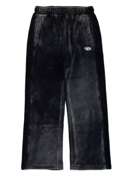Diesel Kids брюки с нашивкой-логотипом, черный