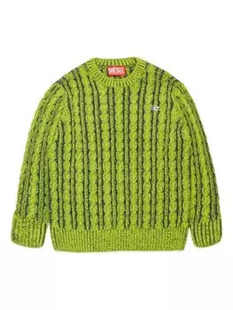 Diesel Kids джемпер фактурной вязки, зеленый