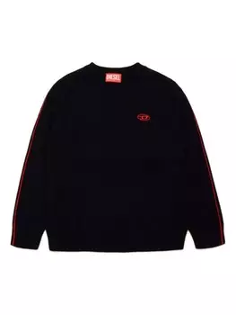Diesel Kids джемпер с вышитым логотипом, черный