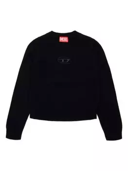 Diesel Kids джемпер с вышитым логотипом, черный