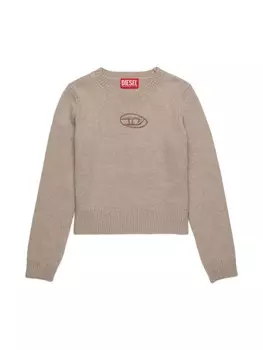 Diesel Kids джемпер с вышитым логотипом, нейтральный цвет