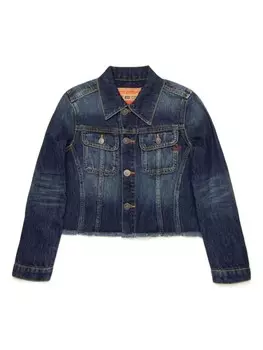 Diesel Kids джинсовая куртка с необработанными краями, синий