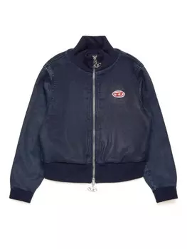 Diesel Kids джинсовая куртка с вышитым логотипом, синий