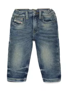 Diesel Kids джинсы прямого кроя с эластичной талией, синий