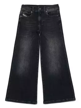 Diesel Kids джинсы средней посадки с широкими штанинами, черный