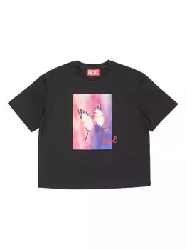 Diesel Kids футболка из хлопка с принтом «Бабочка Дэнни», черный