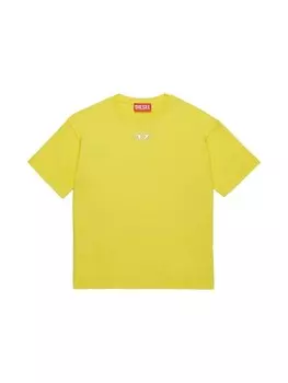 Diesel Kids футболка с аппликацией-логотипом, желтый