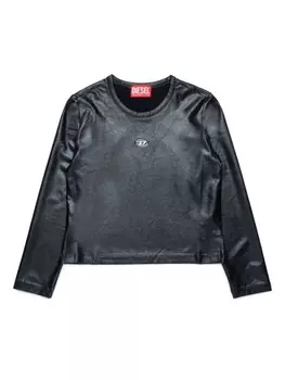 Diesel Kids футболка с аппликацией Oval D, черный