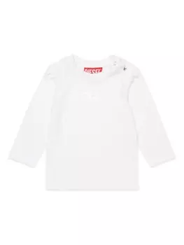 Diesel Kids футболка с длинными рукавами и логотипом, белый