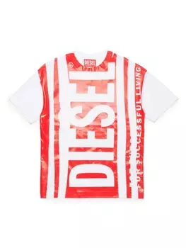 Diesel Kids футболка с логотипом, белый