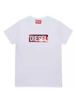 Diesel Kids футболка с логотипом, белый