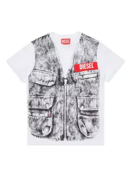 Diesel Kids футболка с логотипом, белый
