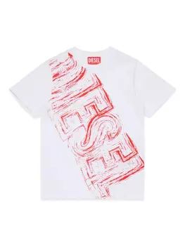 Diesel Kids футболка с логотипом, белый