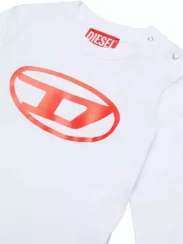 Diesel Kids футболка с логотипом Oval-D, белый