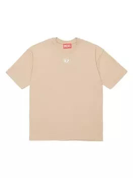 Diesel Kids футболка с логотипом Oval D, нейтральный цвет