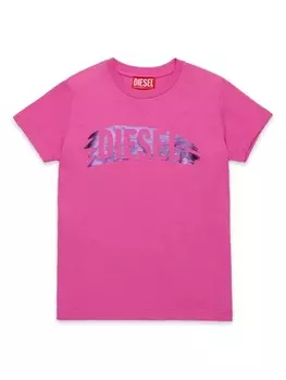 Diesel Kids футболка с логотипом, розовый