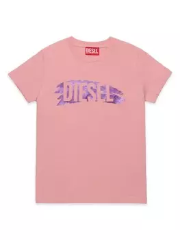 Diesel Kids футболка с логотипом, розовый