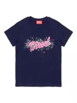Diesel Kids футболка с логотипом, синий