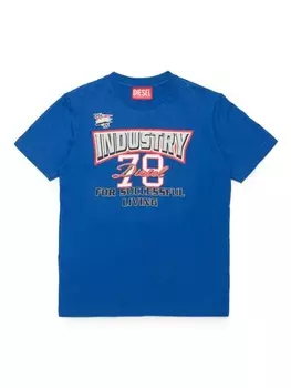 Diesel Kids футболка с надписью, синий