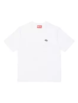 Diesel Kids футболка с нашивкой-логотипом, белый