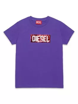 Diesel Kids футболка с пайетками, фиолетовый