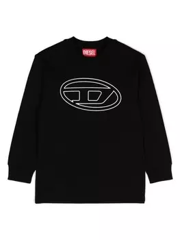 Diesel Kids футболка с тиснением Oval D, черный