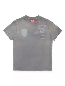 Diesel Kids футболка с выбеленным эффектом, серый