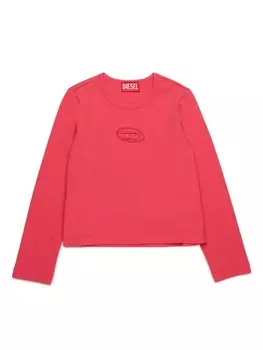 Diesel Kids футболка с вышитым логотипом, розовый