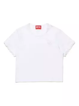 Diesel Kids футболка с вышивкой Oval D, белый