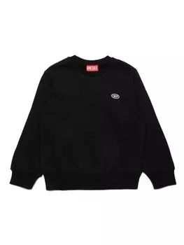 Diesel Kids хлопковая толстовка Oval D, черный