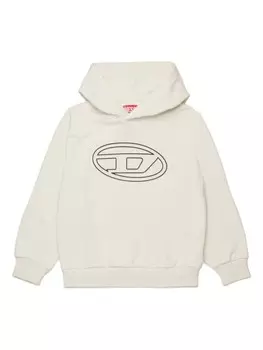 Diesel Kids хлопковая толстовка с логотипом, белый
