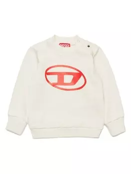 Diesel Kids хлопковая толстовка с логотипом, белый