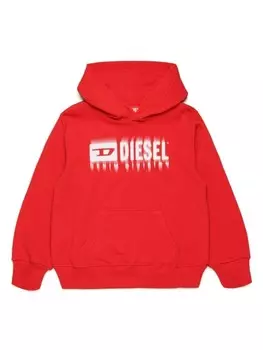 Diesel Kids хлопковая толстовка с логотипом, красный