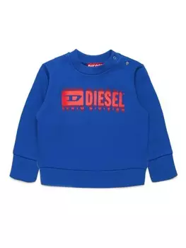 Diesel Kids хлопковая толстовка с логотипом, синий