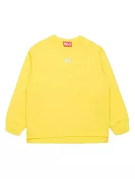 Diesel Kids хлопковая толстовка с логотипом, желтый