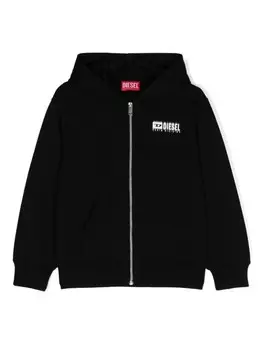 Diesel Kids худи с логотипом, черный
