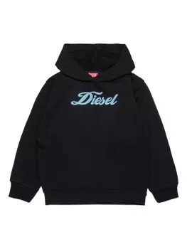 Diesel Kids худи с логотипом, черный