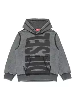 Diesel Kids худи с логотипом, серый