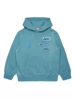 Diesel Kids худи с логотипом, синий