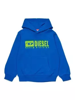 Diesel Kids худи с логотипом, синий