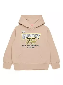 Diesel Kids худи с надписью, нейтральный цвет