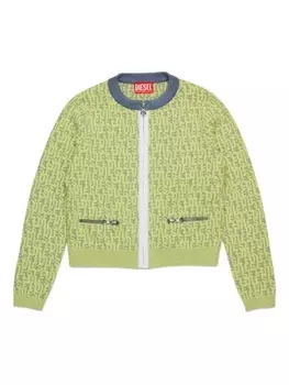 Diesel Kids кардиган Kallorca с логотипом и интарсией, серый
