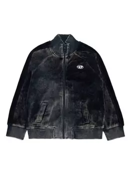 Diesel Kids кардиган с нашивкой-логотипом, черный