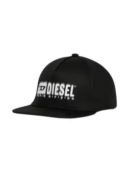 Diesel Kids кепка из габардина с логотипом, черный