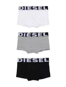 Diesel Kids комплект из трех боксеров с логотипом, черный