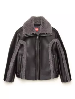 Diesel Kids куртка из искусственной кожи, черный