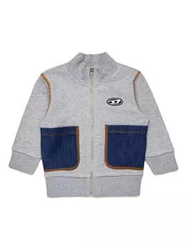 Diesel Kids куртка со вставками из денима, серый