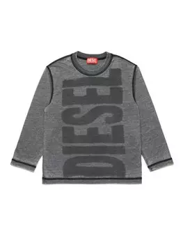 Diesel Kids лонгслив с логотипом, черный